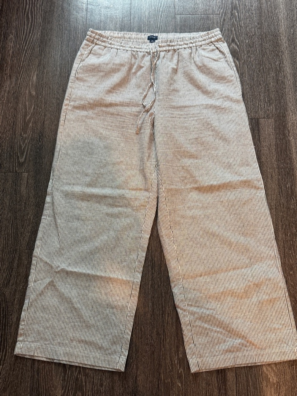 J. Crew Men's Beige Pinstripe Corduroy Drawstring Pants